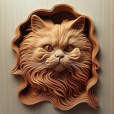 3D модель Азіатська напівдовгошерста кішка (STL)